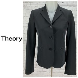 Theory Black Three Button Blazer Size 0